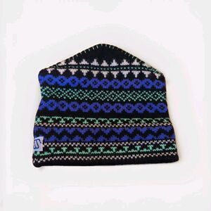 Murray Merkley Knit Ski Hat Beanie Purple Green Black White Nordic Wool Winter